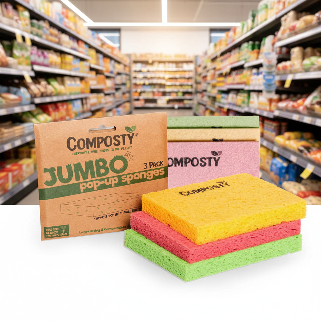 Composty Jumbo 'Pop-Up' Sponges - 3pc