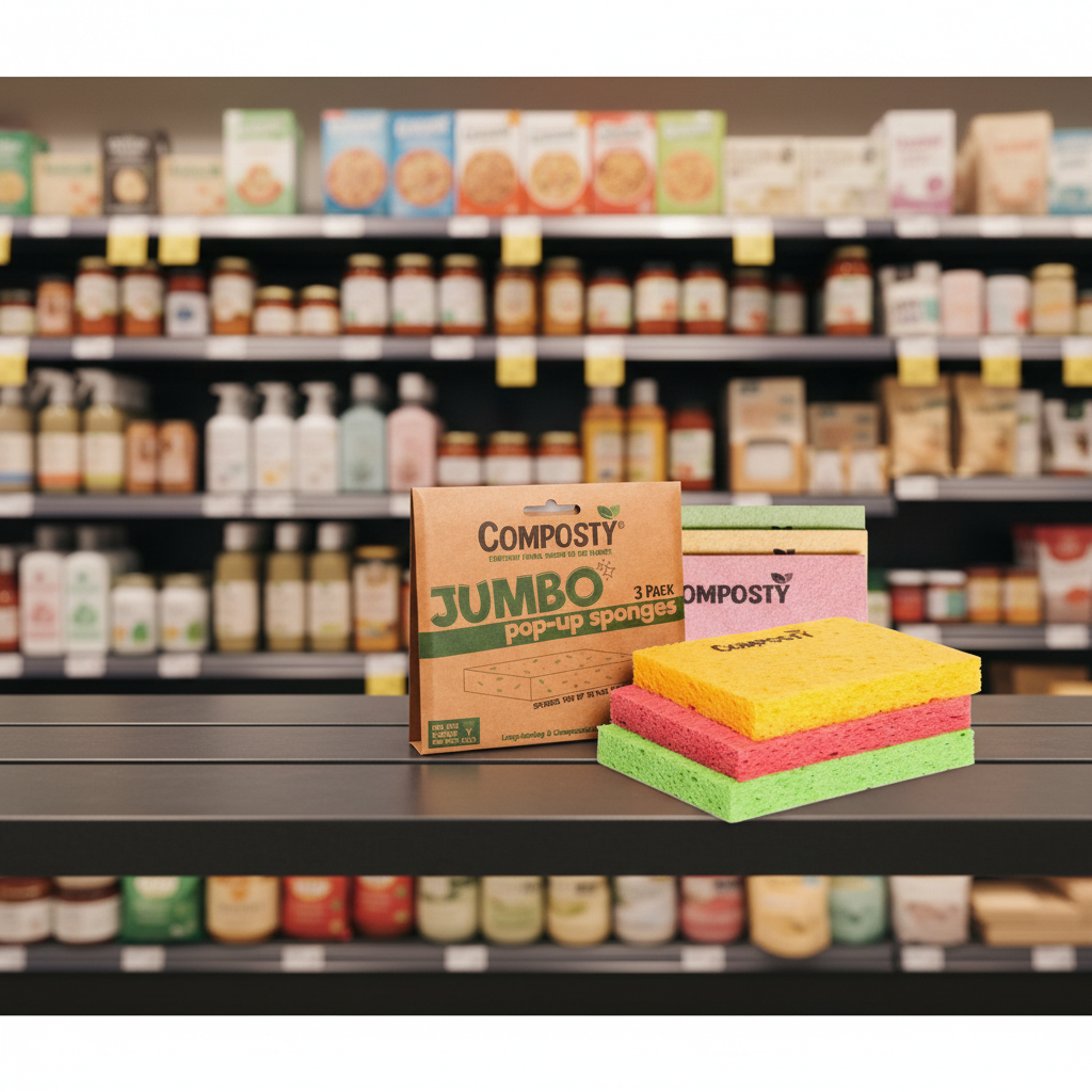 Composty Jumbo 'Pop-Up' Sponges - 3pc