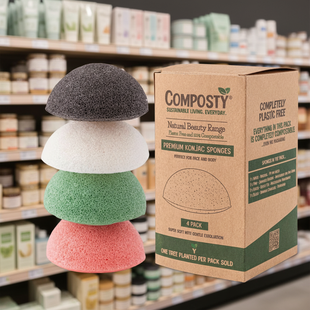 Composty Konjac Facial Sponges - 4pc