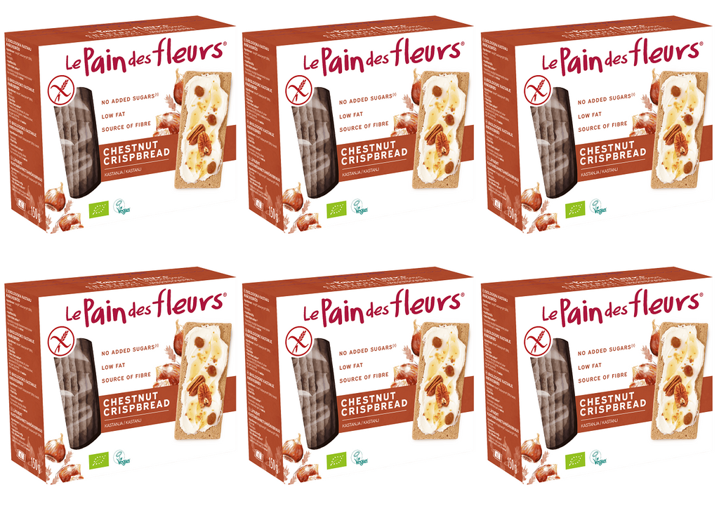 6 x Le Pain Des Fleurs Org Chestnut Flour GF Crispbread - 150g