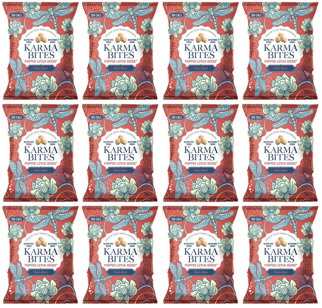 12 x Karma Bites Peri Peri Popped Lotus Seeds - 25g