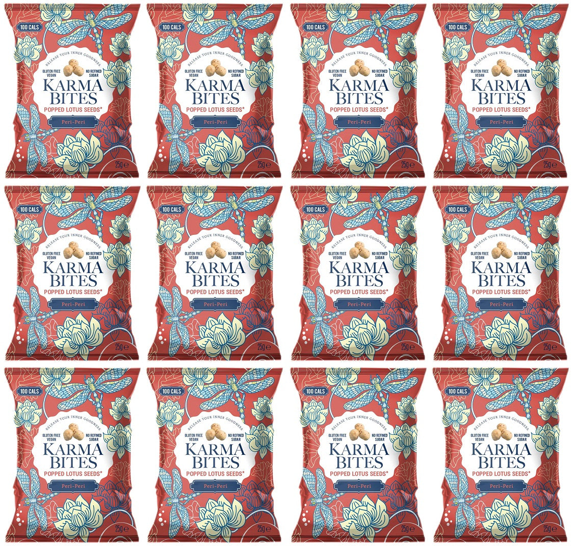 12 x Karma Bites Peri Peri Popped Lotus Seeds - 25g