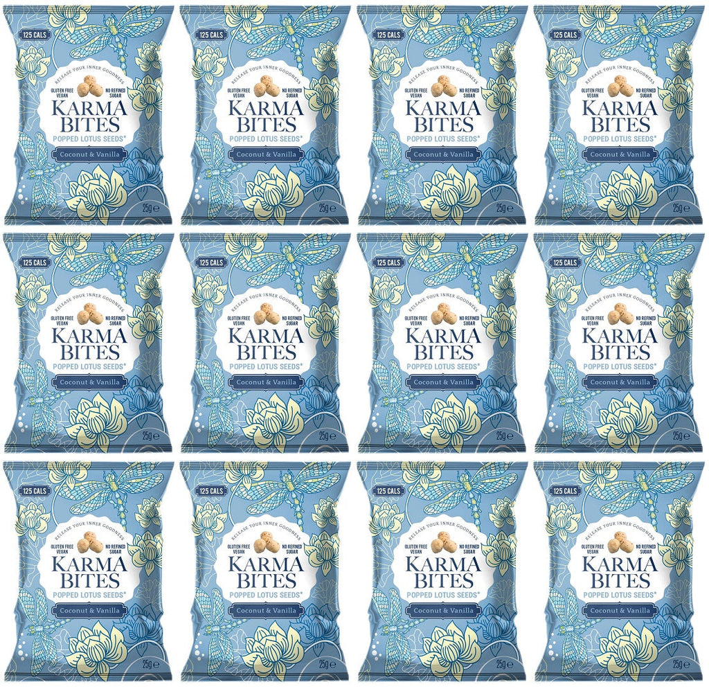 12 x Karma Bites Coconut Popped Lotus Seeds - 25g