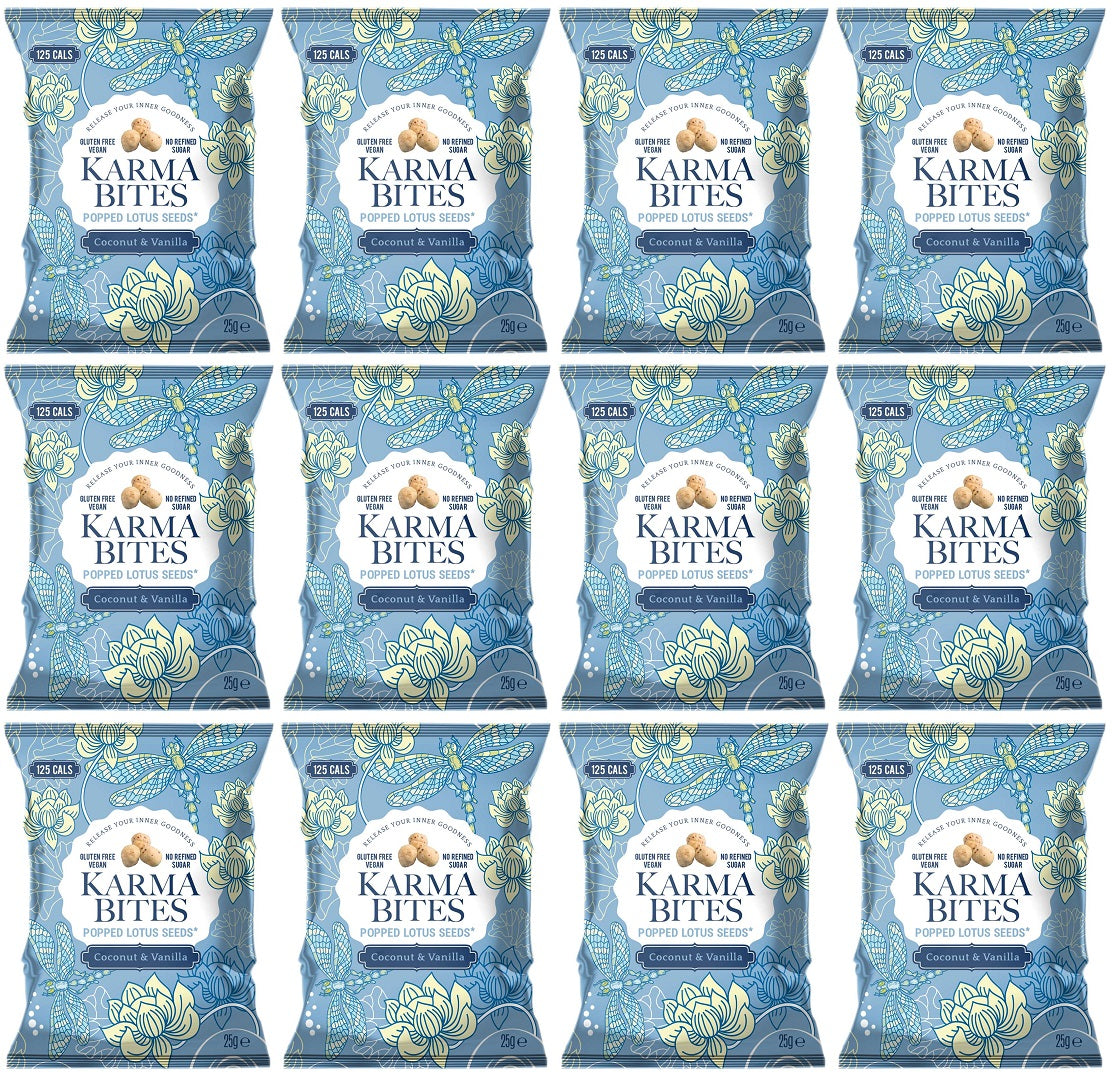 12 x Karma Bites Coconut Popped Lotus Seeds - 25g