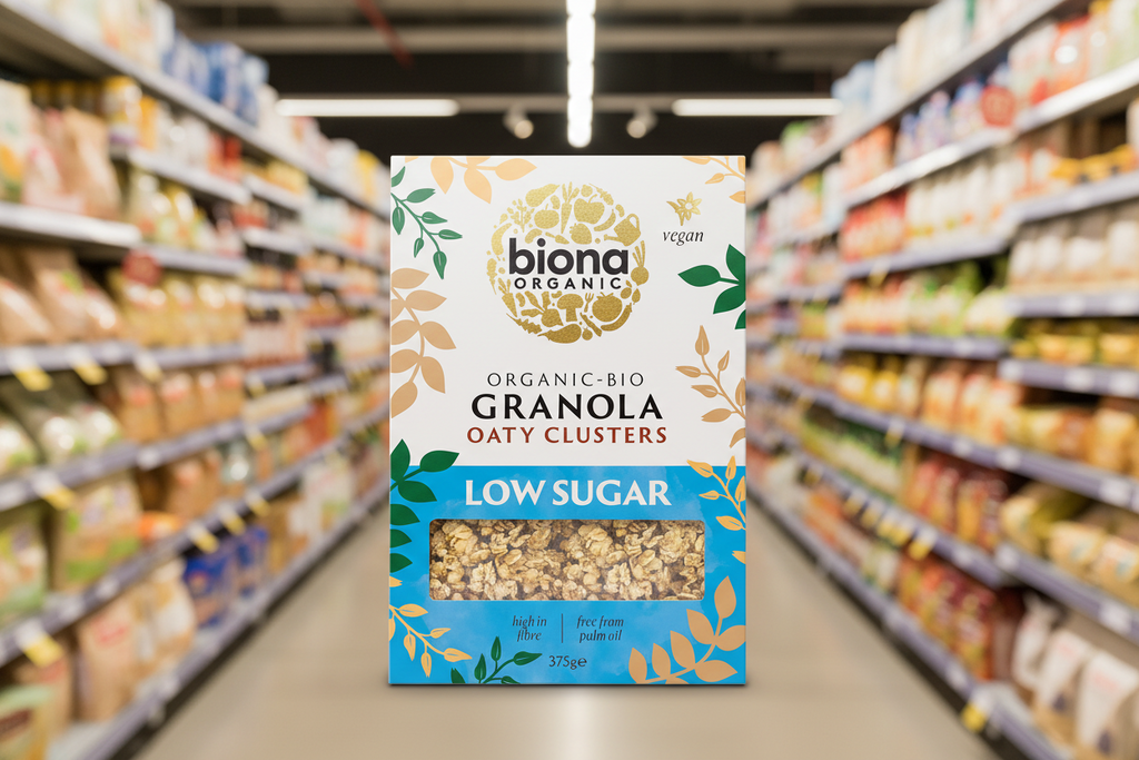 Biona Granola - Oaty Clusters -Low Sugar Organic - 375g