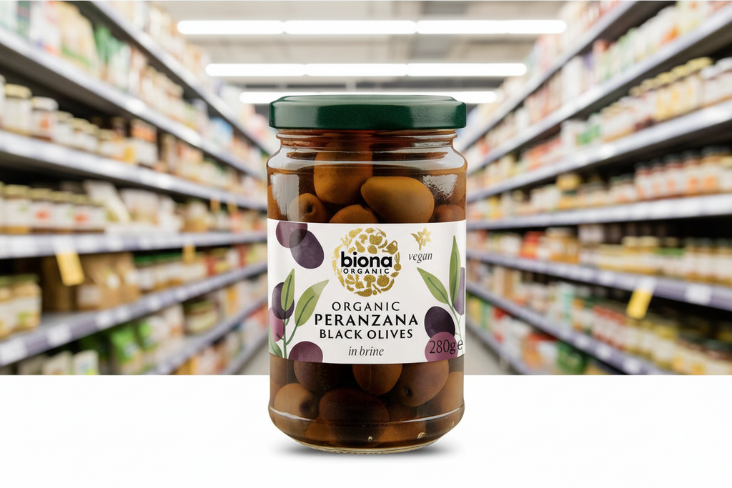 Biona Black Whole Peranzana Olives in Brine Organic - 280g