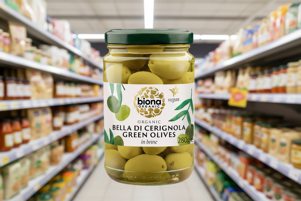 Biona Jumbo Green Bella di Cerignola Olives Org - 280g