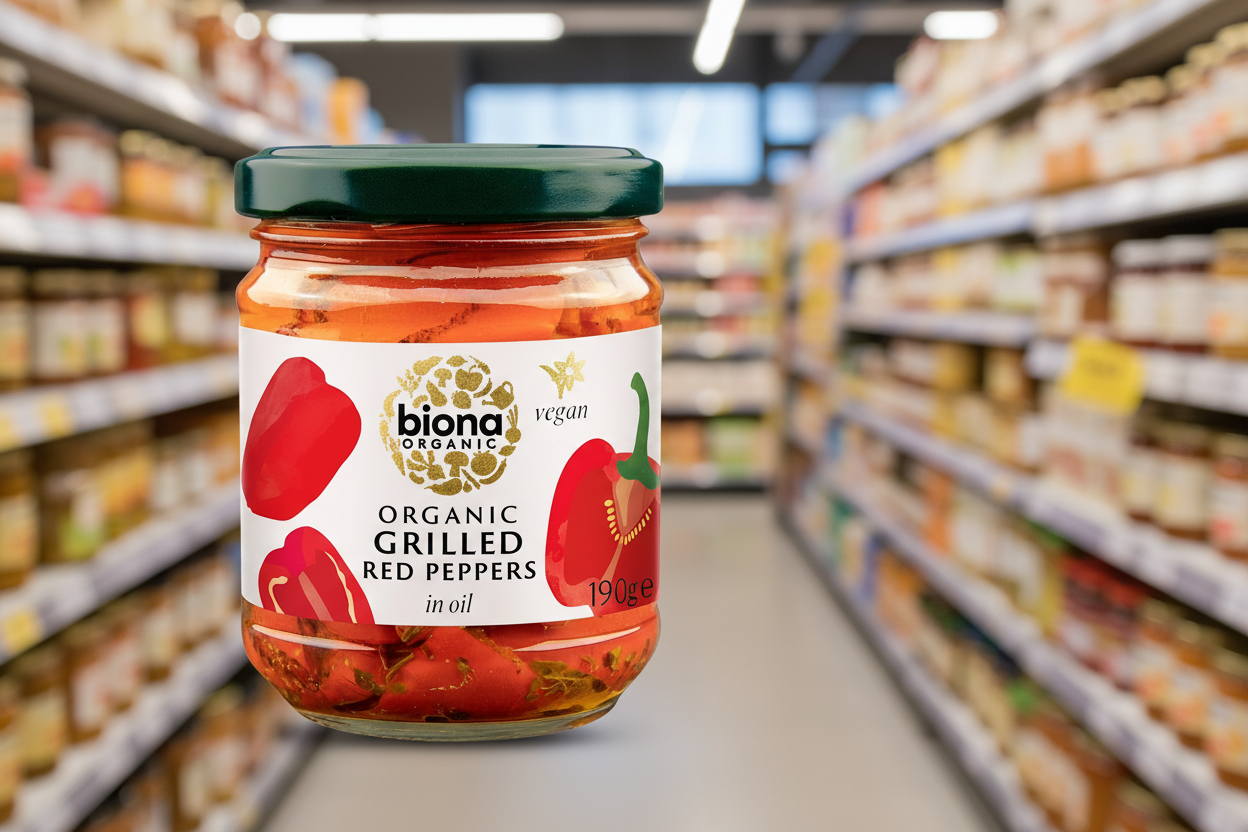 Biona Grilled Red Peppers in Oil Organic - 190g