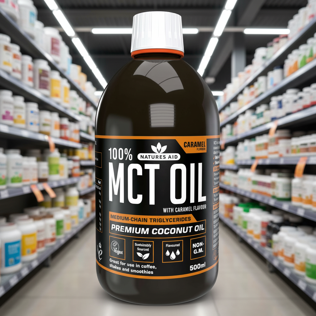 Natures Aid 100% MCT Oil Caramel - 500ml