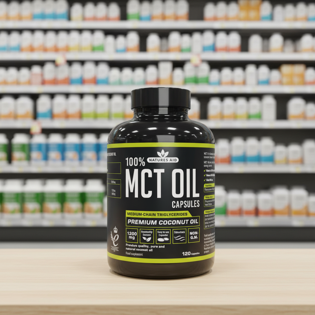 Natures Aid 100% MCT Oil Caramel - 120caps