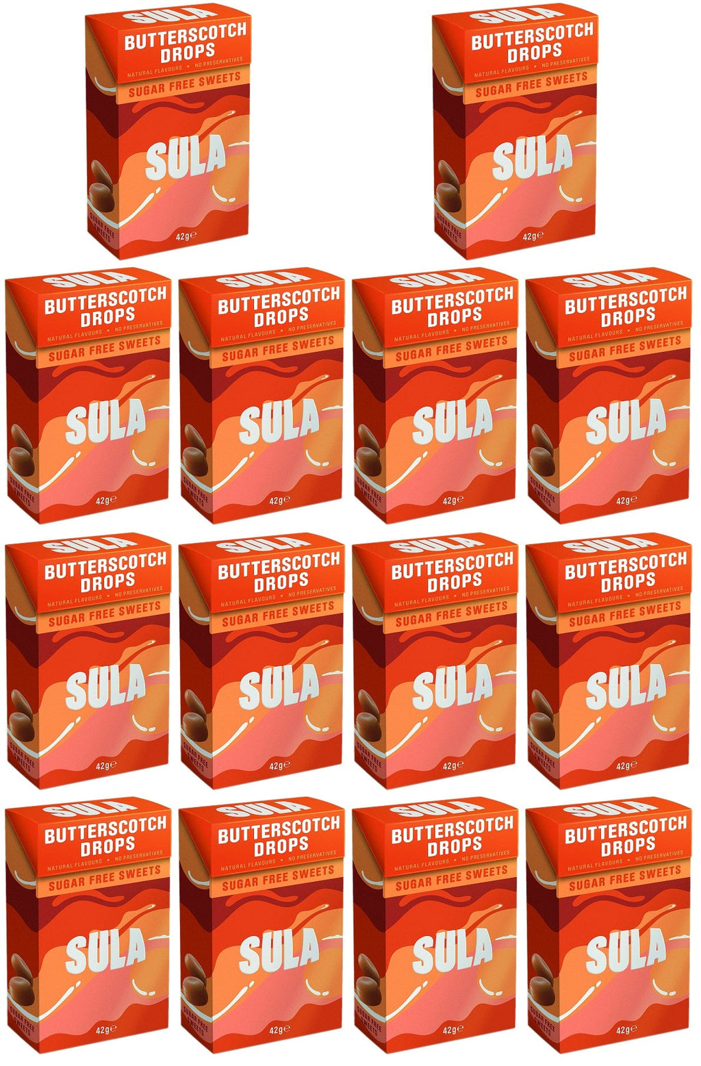 14 x Sula Butterscotch Sugar Free - 42g