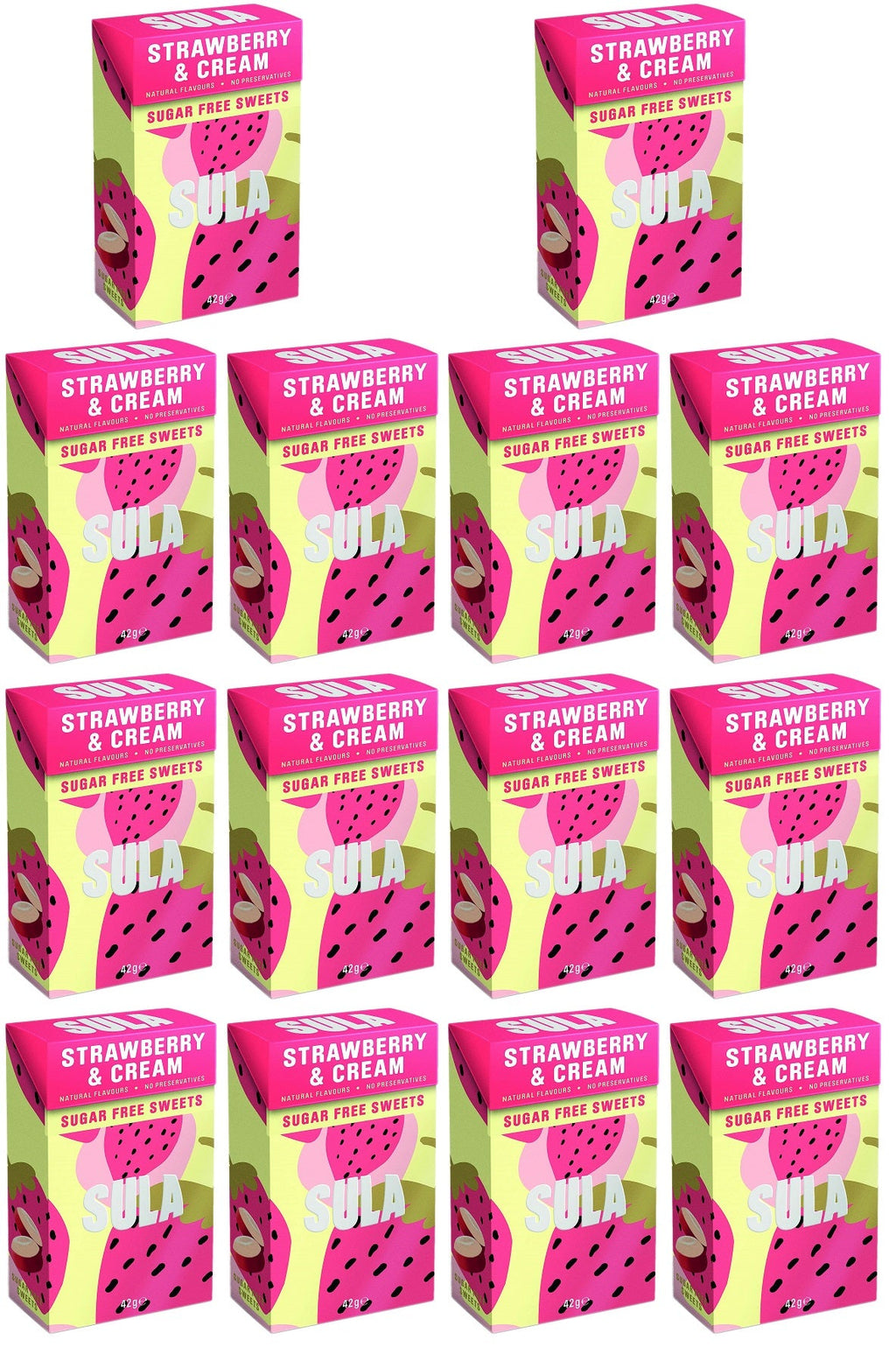 14 x Sula Strawberry & Cream Sugar Free - 42g