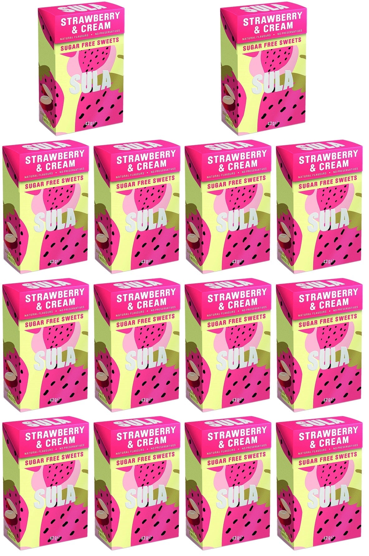 14 x Sula Strawberry & Cream Sugar Free - 42g