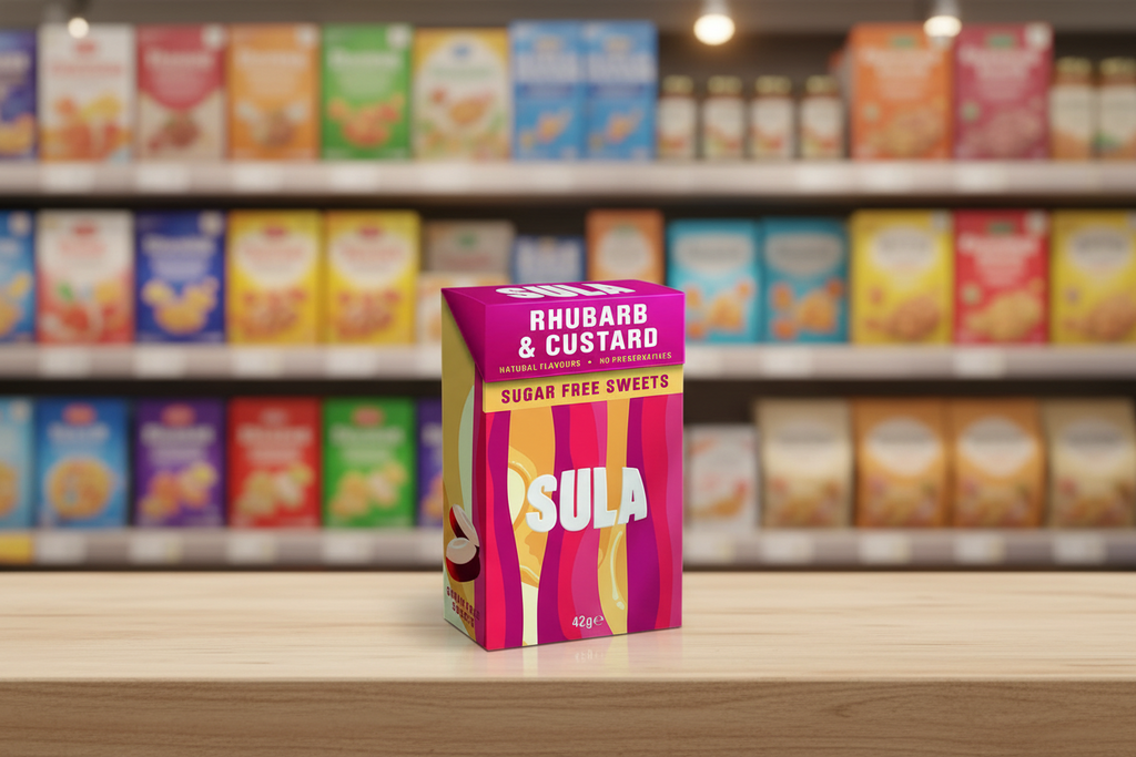 14 x Sula Rhubarb & Custard Sugar Free - 42g