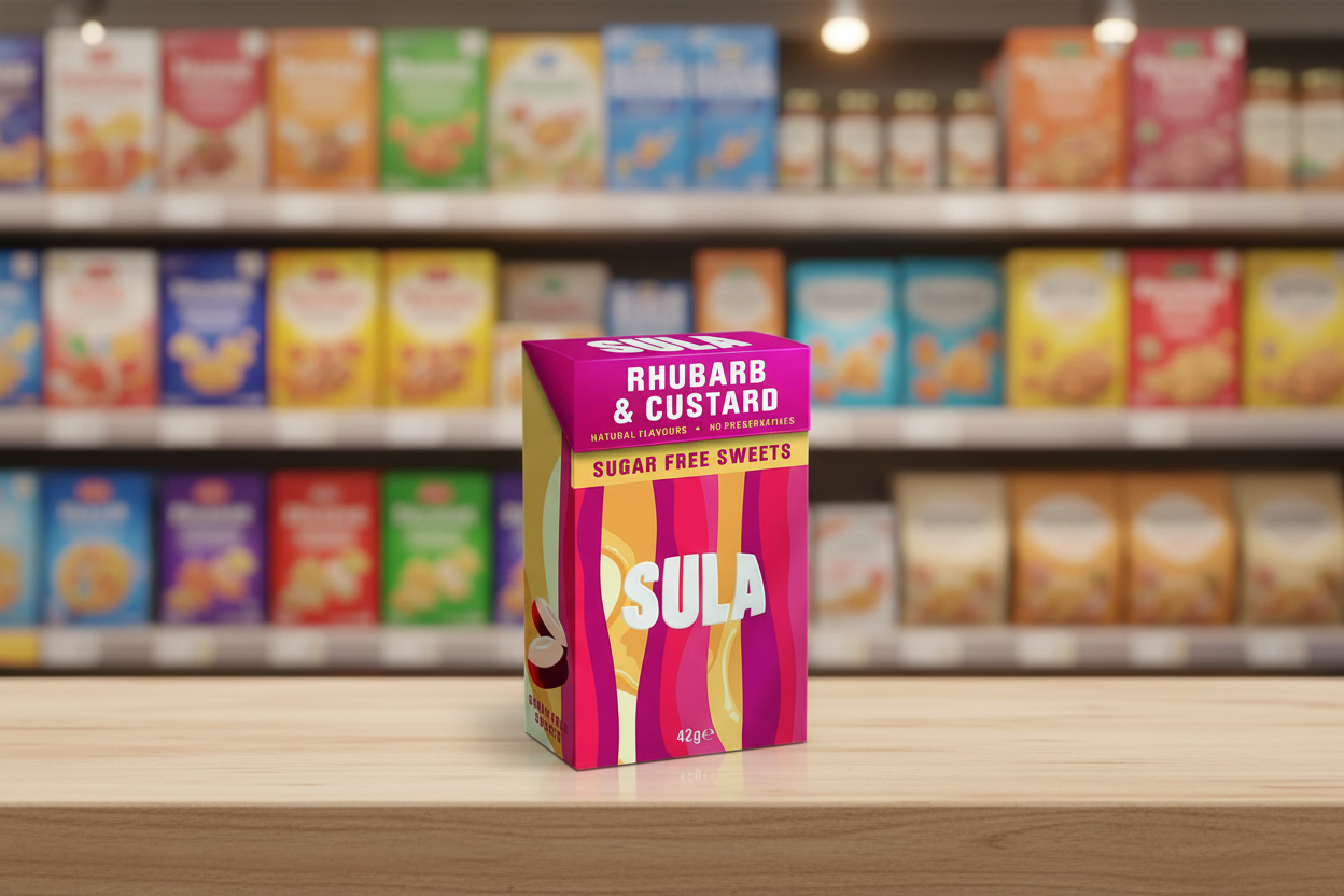 14 x Sula Rhubarb & Custard Sugar Free - 42g