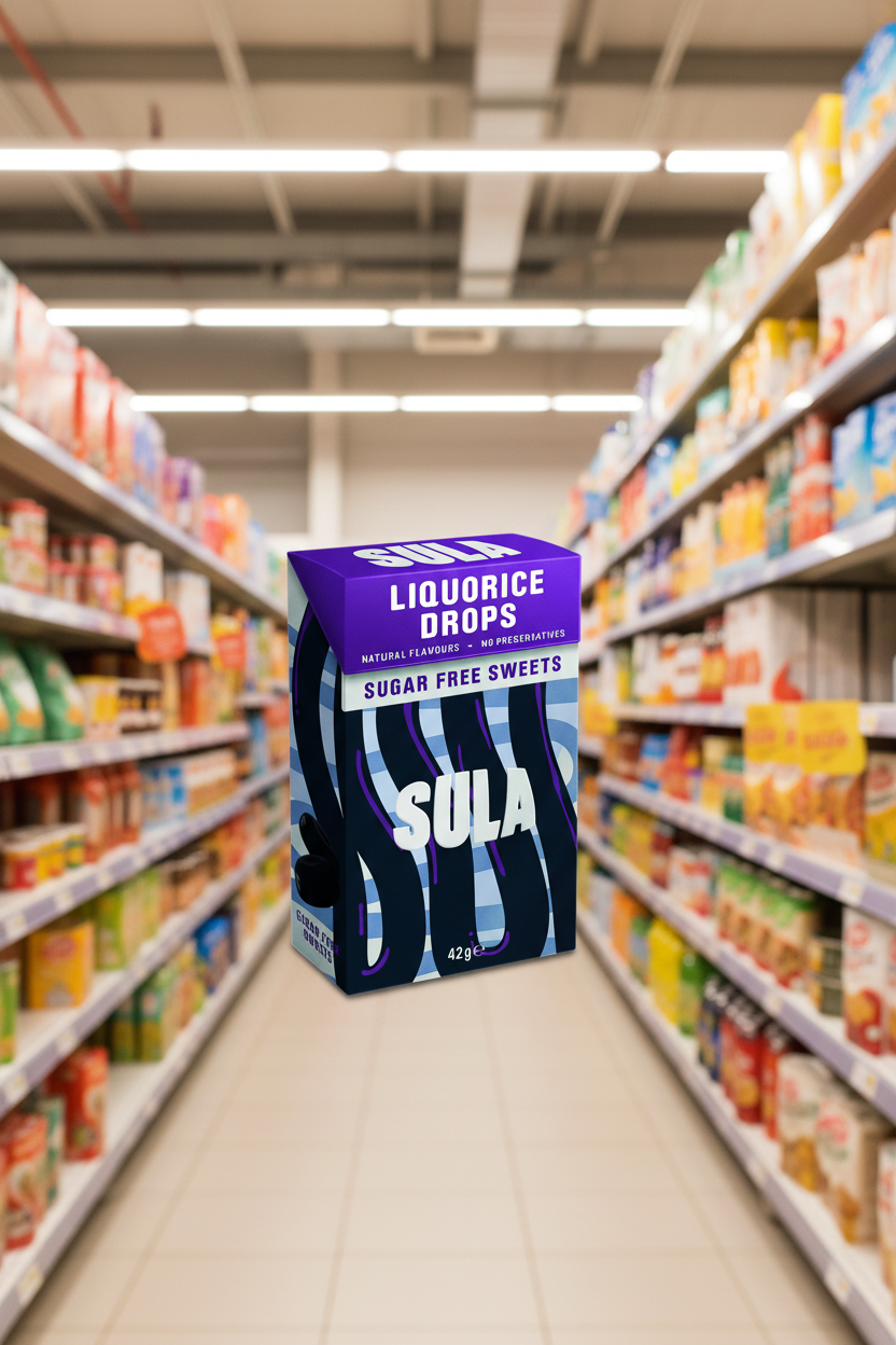 14 x Sula Liquorice Sugar Free - 42g