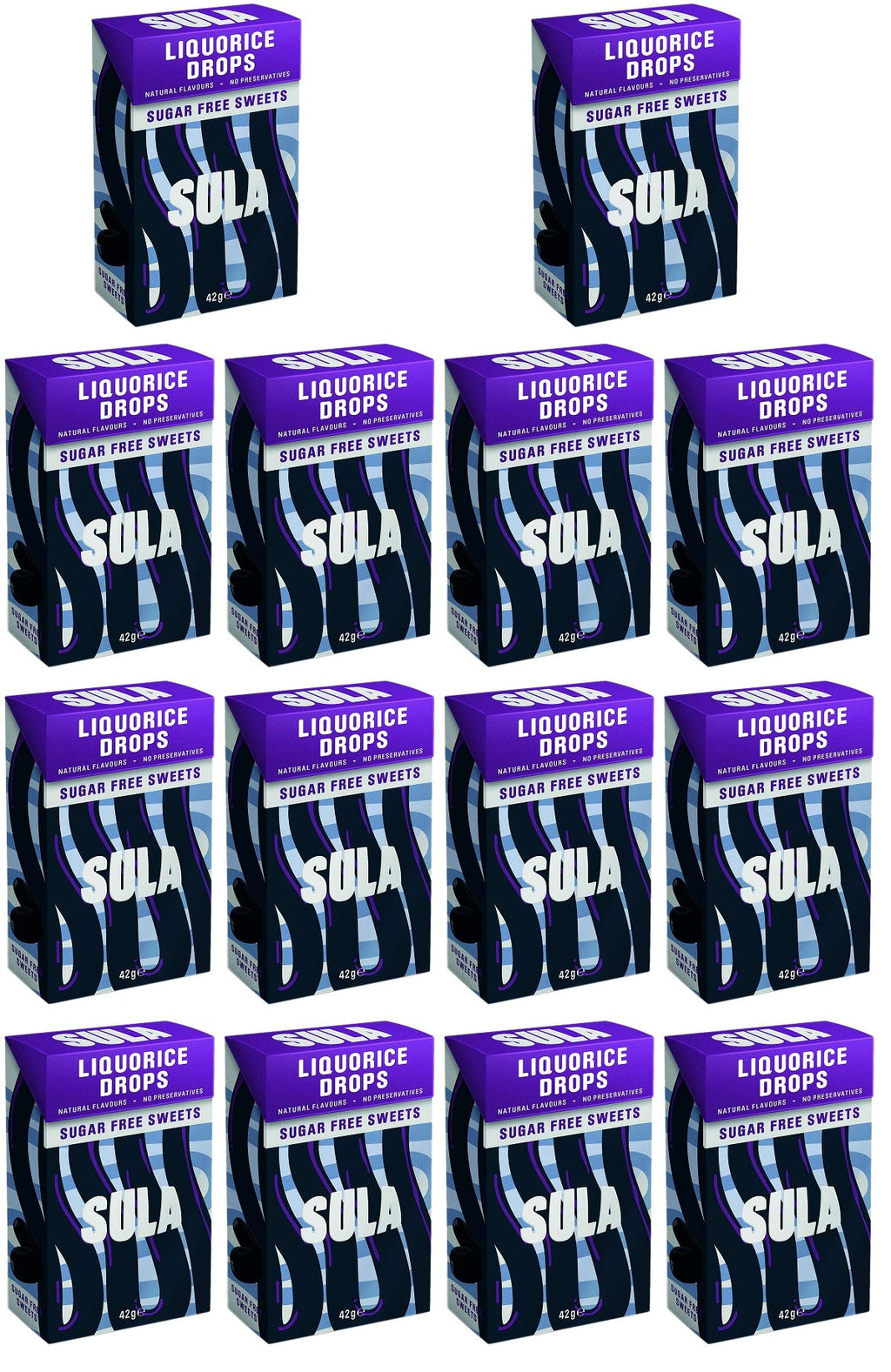 14 x Sula Liquorice Sugar Free - 42g