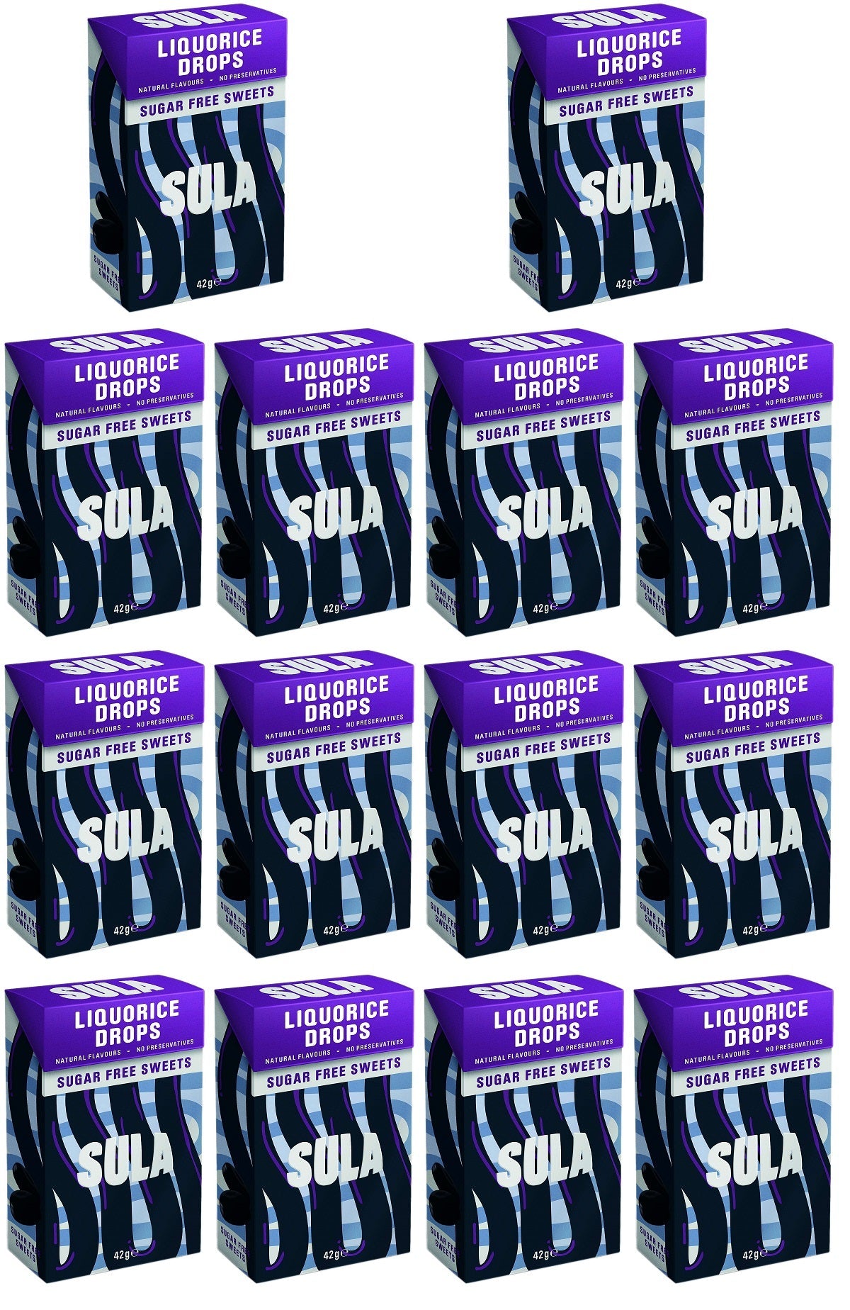 14 x Sula Liquorice Sugar Free - 42g