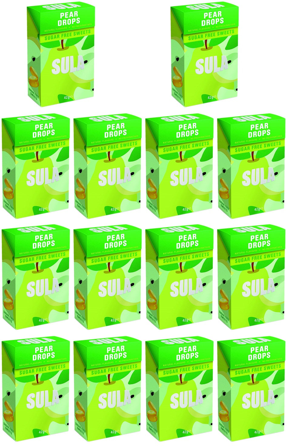 14 x Sula Pear Drops Sugar Free - 42g