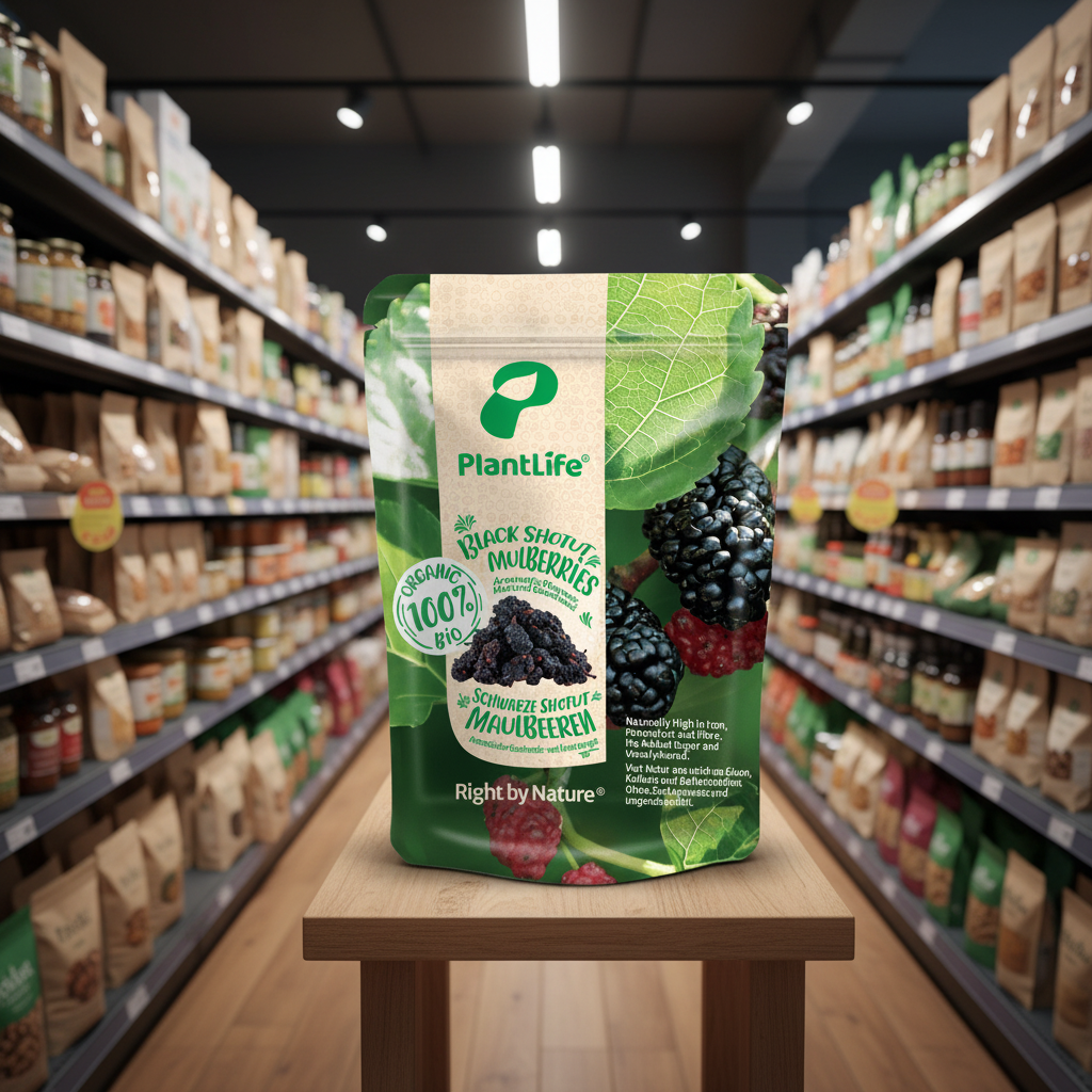 PlantLife Organic Black Mulberries - 80g