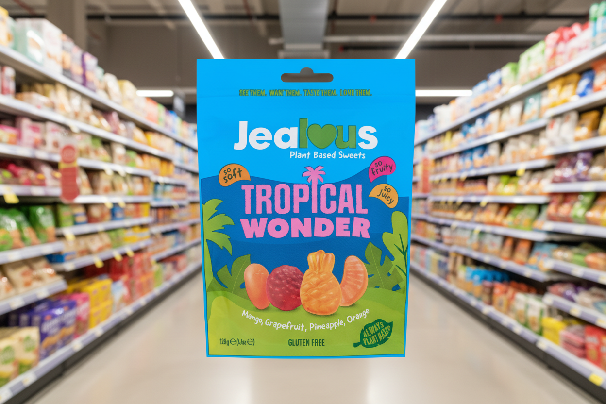 10 x Jealous Sweets Tropical Wonder   Share Bag - 125g