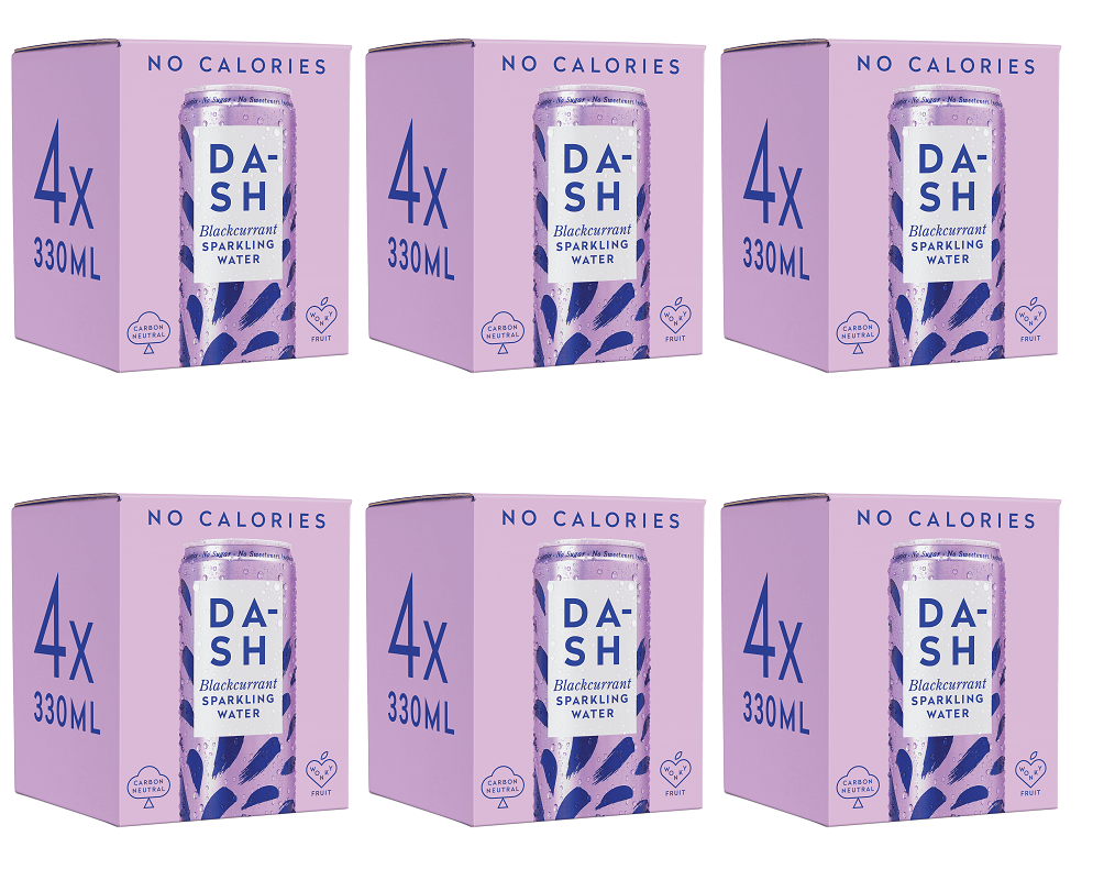 6 x Dash Water Sparkling Blackcurrant Multipack - 4x330ml