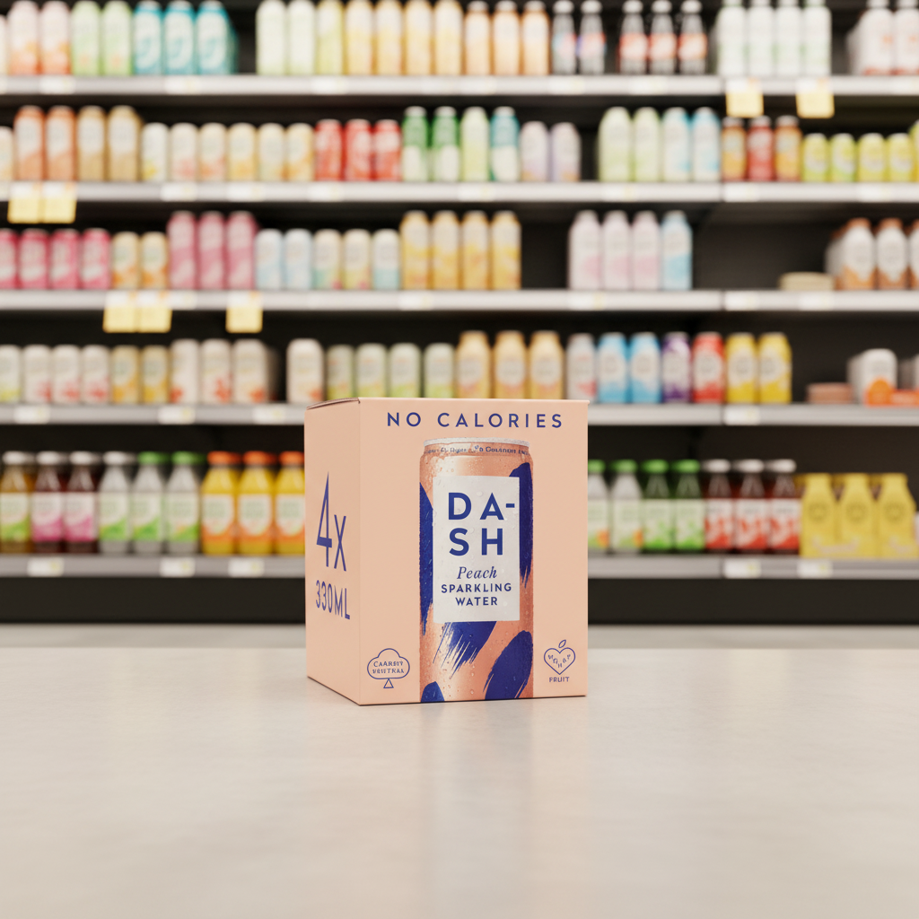 6 x Dash Water Sparkling Peach Multipack - 4x330ml