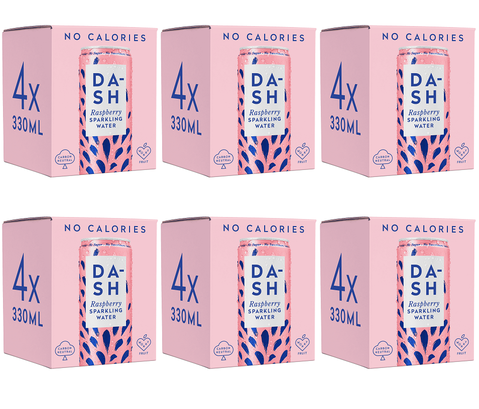 6 x Dash Water Sparkling Raspberry Multipack - 4x330ml