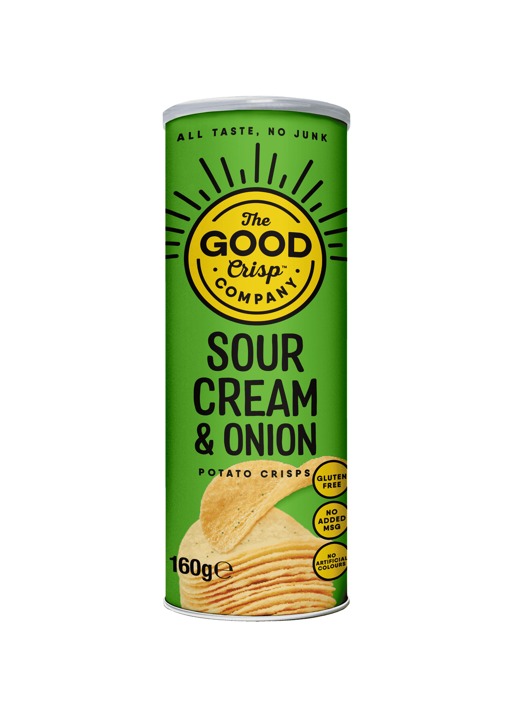 8 x The Good Crisp Company Sour Cream & Onion - 160g