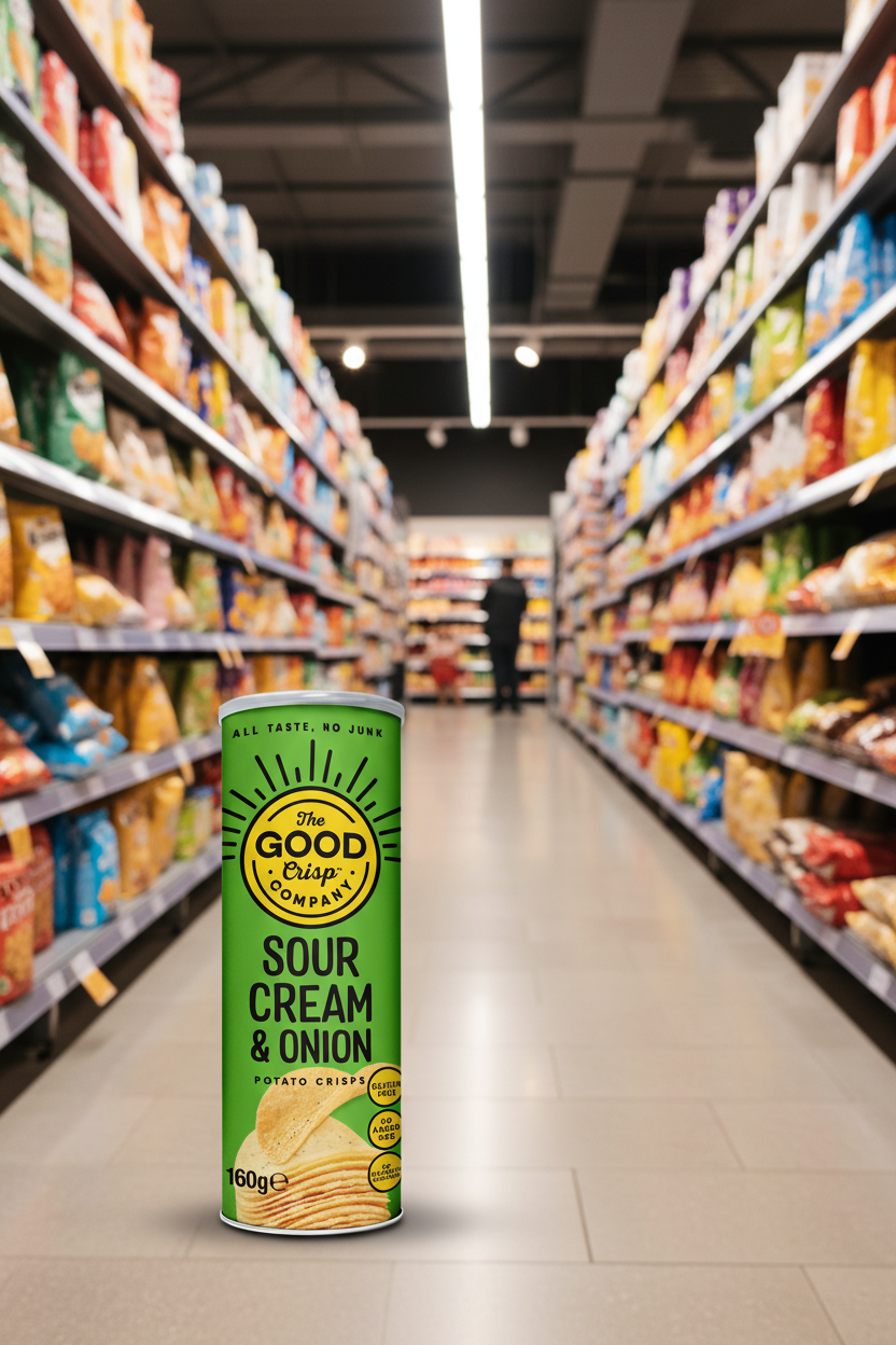 8 x The Good Crisp Company Sour Cream & Onion - 160g