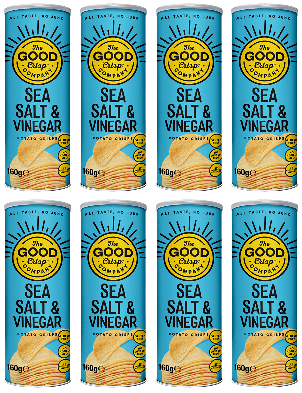 8 x The Good Crisp Company Sea Salt & Vinegar - 160g