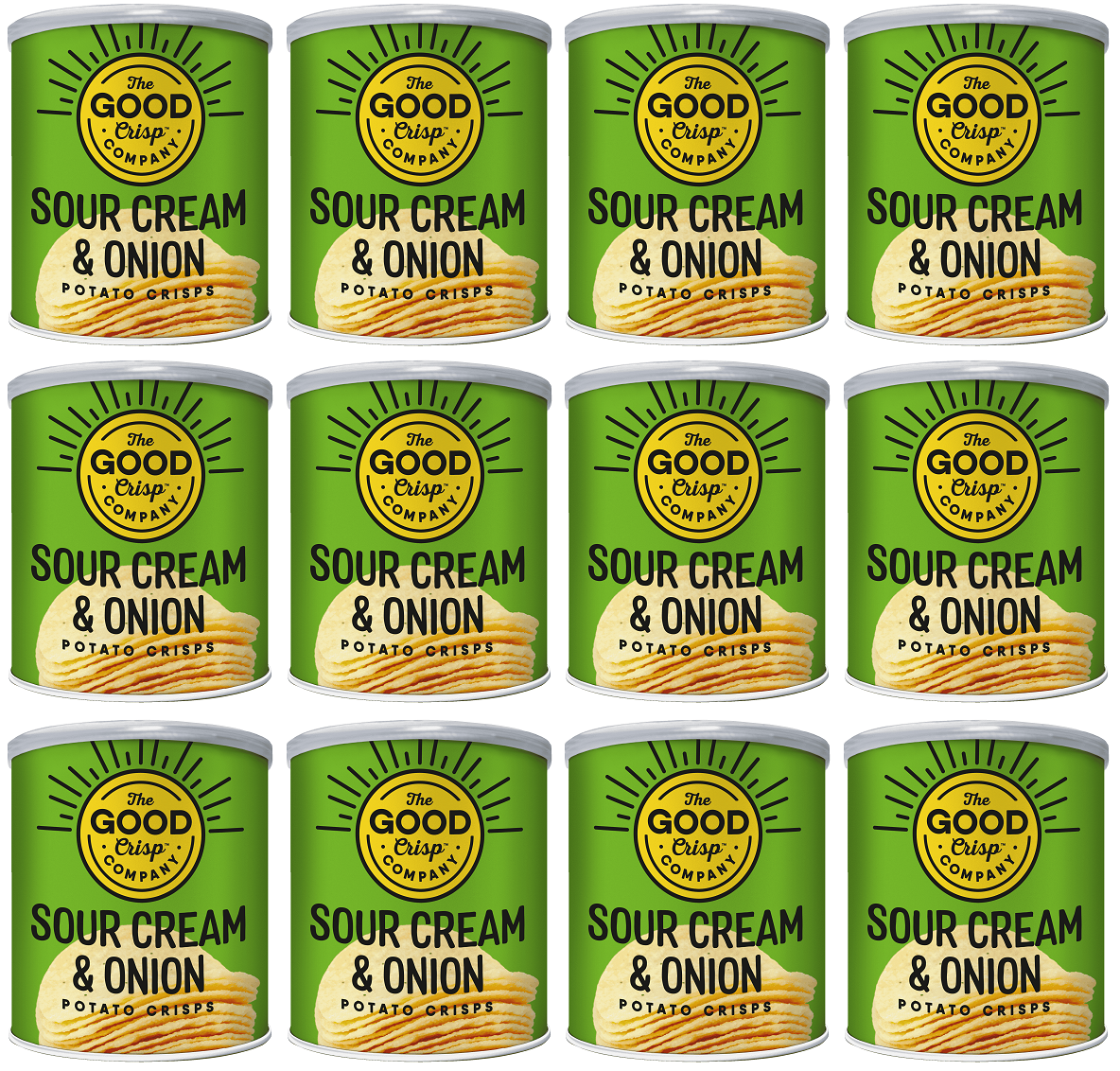12 x The Good Crisp Company Sour Cream & Onion - 45g