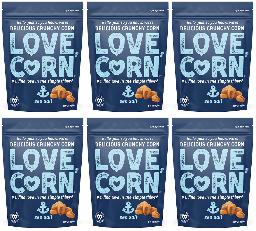 6 x Love Corn Premium Crunch Corn Sea Salt - 115g