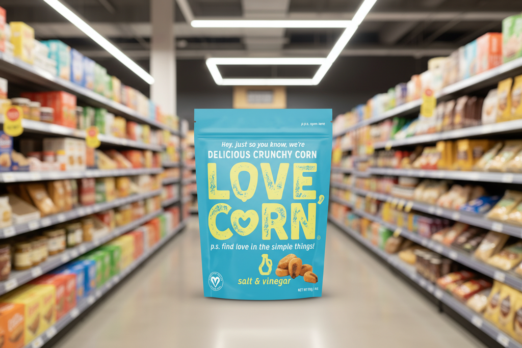 6 x Love Corn Premium Crunch Corn Salt & Vinegar - 115g