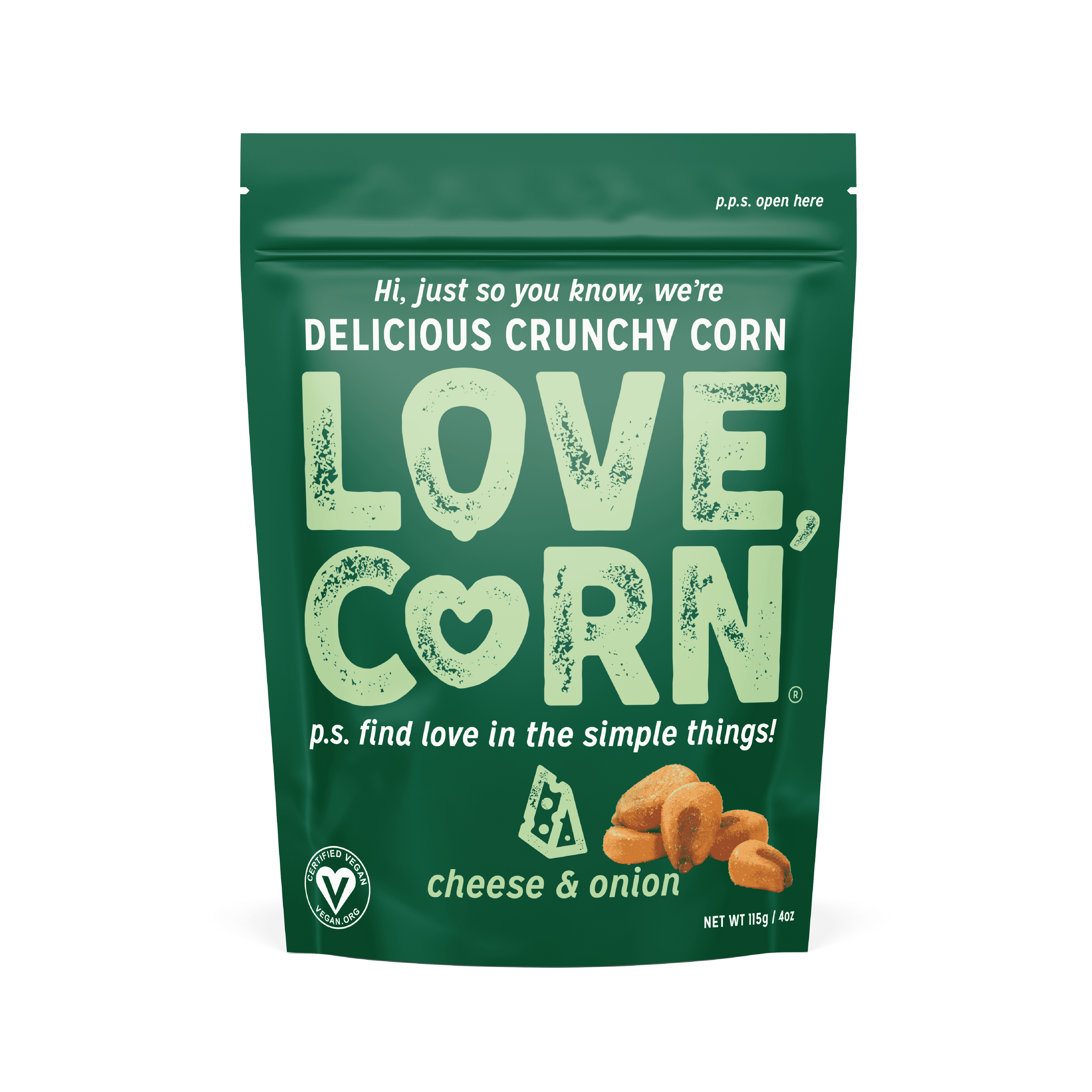 6 x Love Corn Premium Crunch Corn Cheese & Onion - 115g