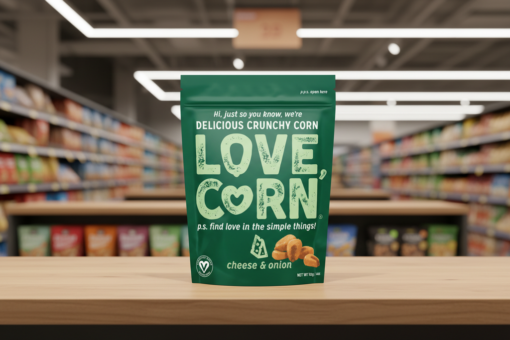 6 x Love Corn Premium Crunch Corn Cheese & Onion - 115g
