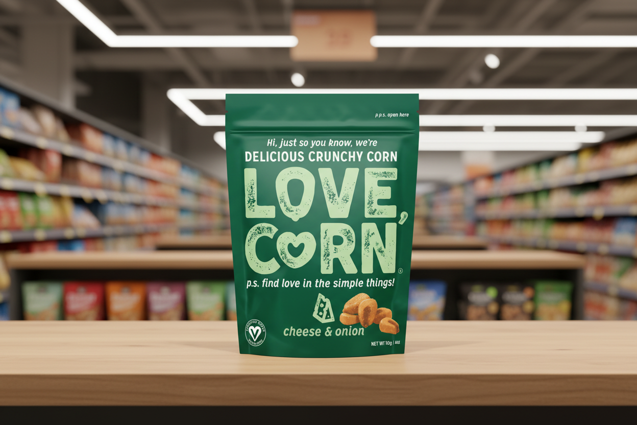 6 x Love Corn Premium Crunch Corn Cheese & Onion - 115g
