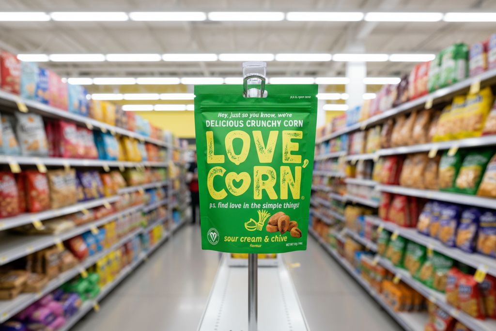 6 x Love Corn Premium Crunchy Corn Sour Cream & Chive - 115g