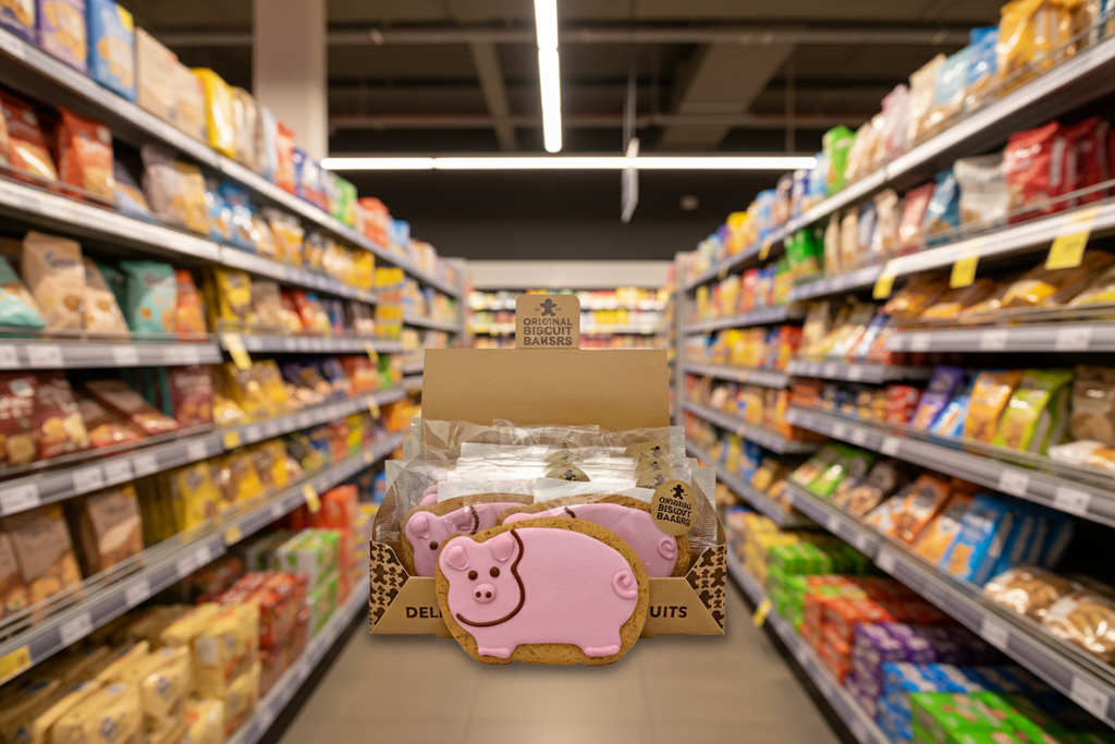 12 x Original Biscuit Bakers Iced Gingerbread Deluxe Pig - 12g
