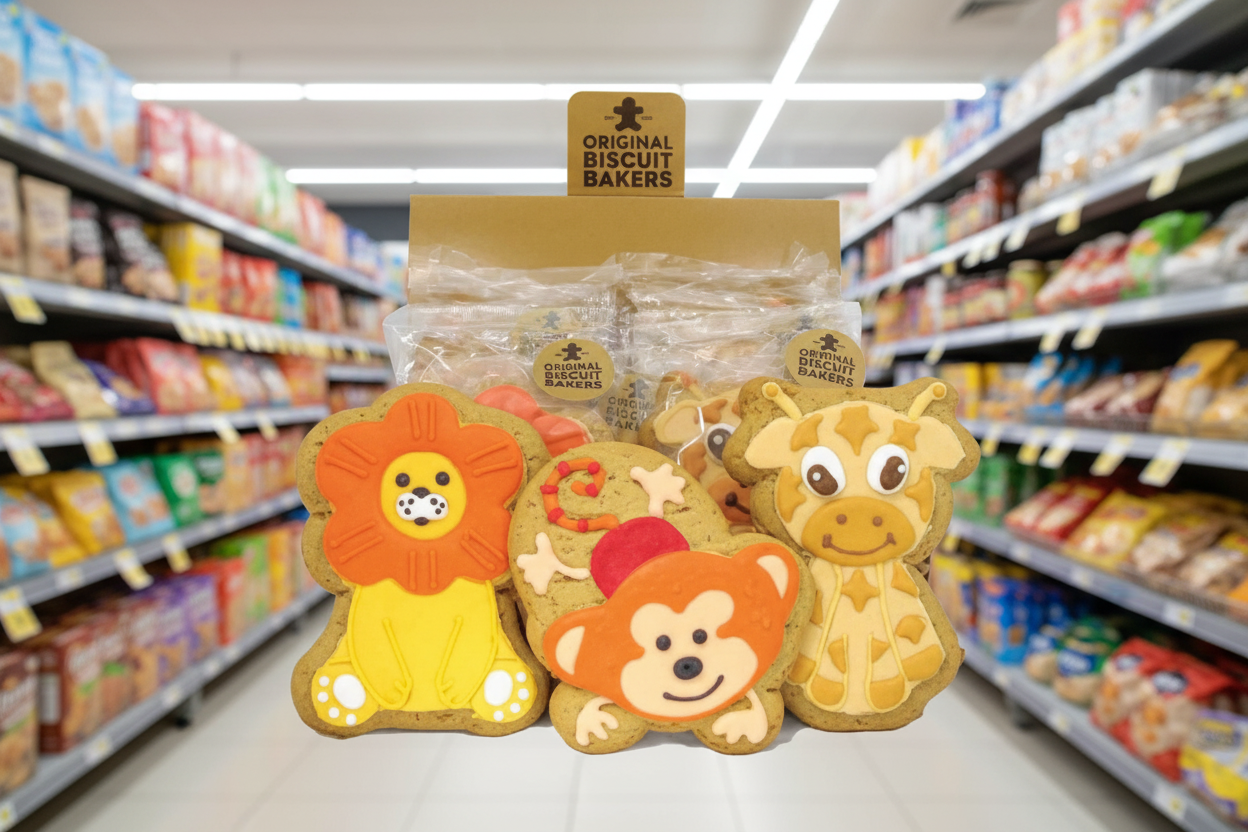 12 x Original Biscuit Bakers Iced Gingerbread Safari - 12g