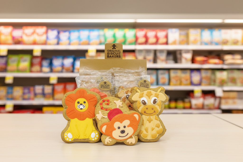 12 x Original Biscuit Bakers Iced Gingerbread Safari - 12g