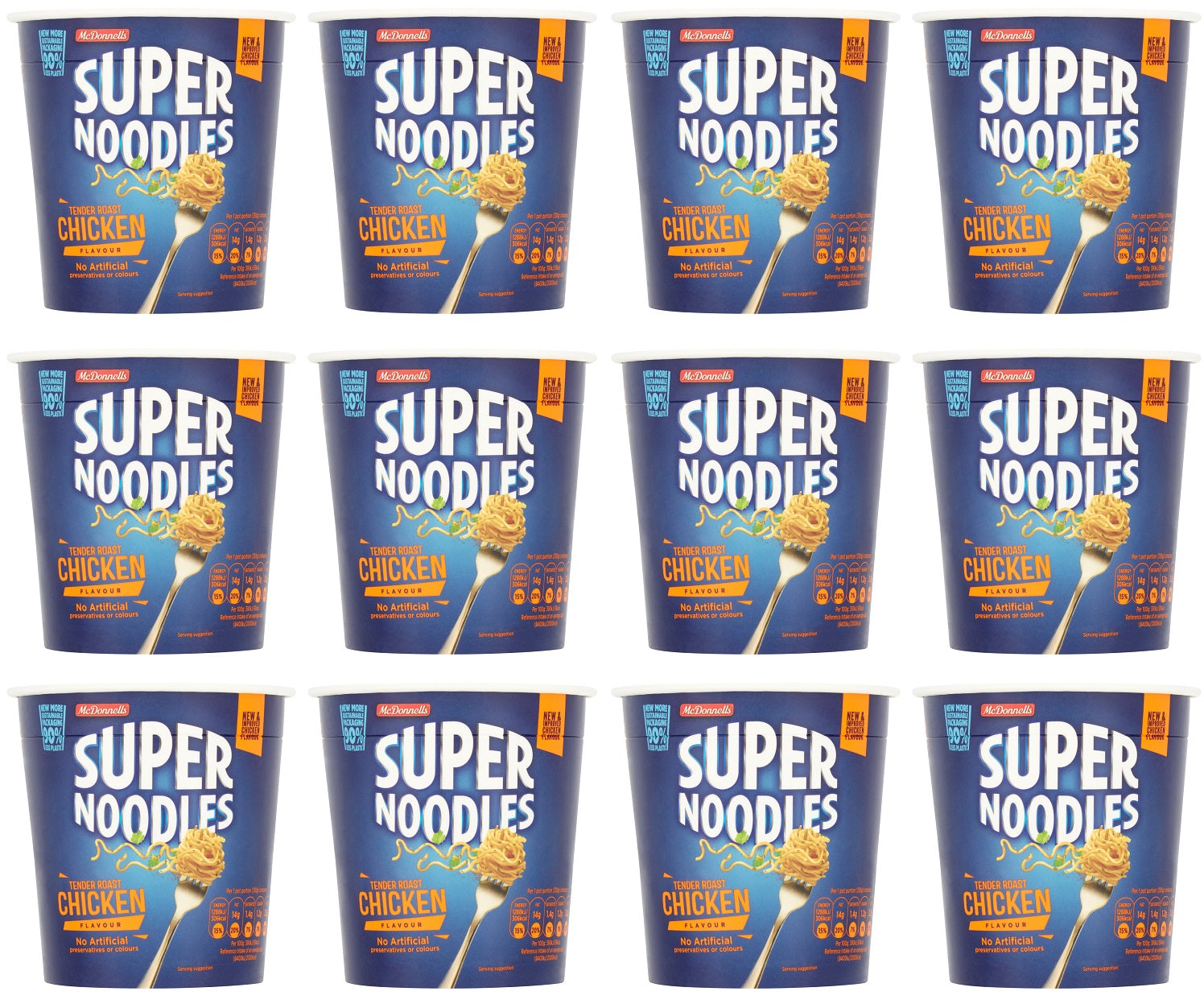 12 x Mcdonnells Super Noodles Tender Roast Chicken Flavour 65G