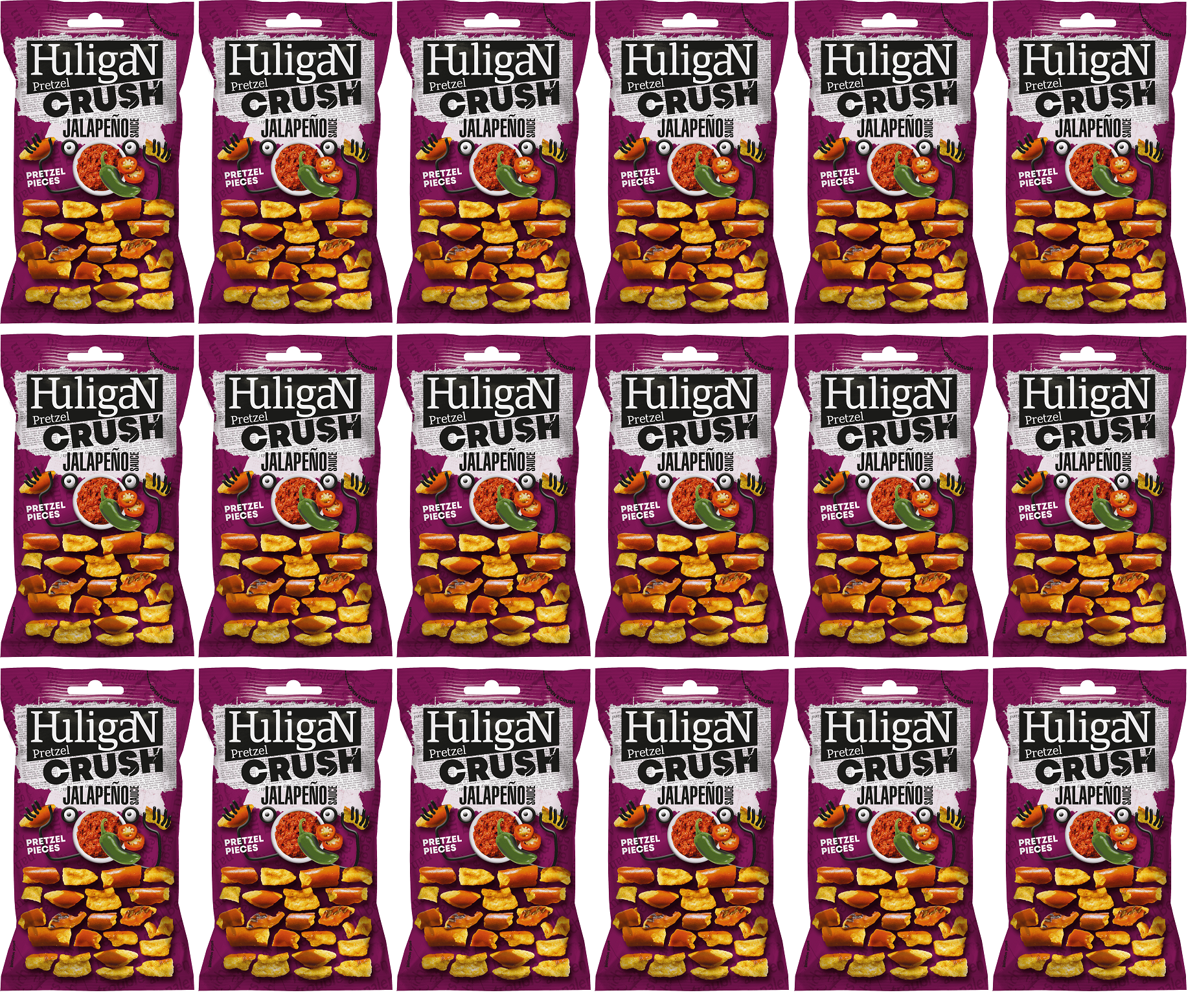 18 x Huligan Pretzel Jalapeno - 65g