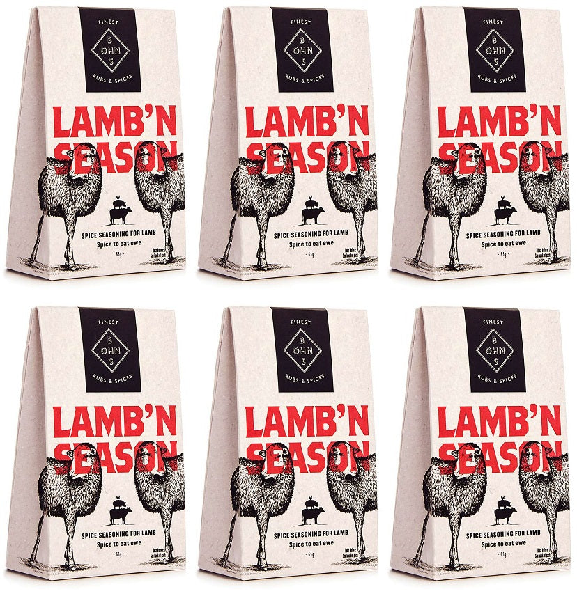 6 x Bohns Lamb'N Season Dry Spice Rub - 60g