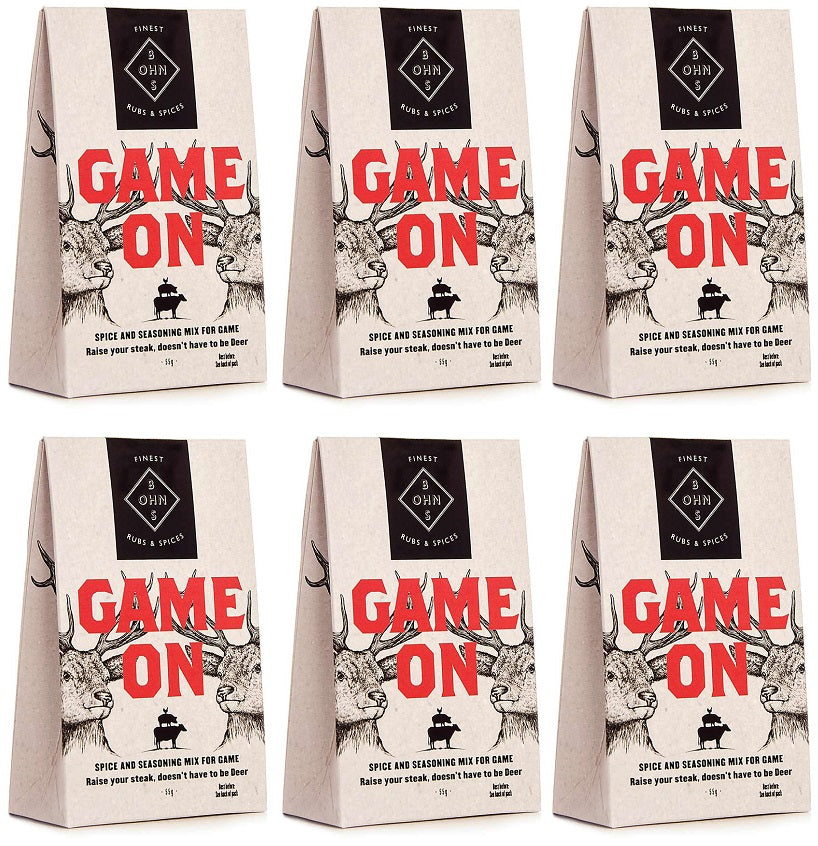 6 x Bohns Game On Dry Spice Rub - 60g
