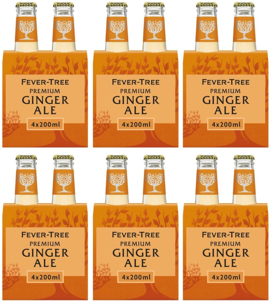 6 x Fever-Tree Premium Ginger Ale 4 X 200Ml