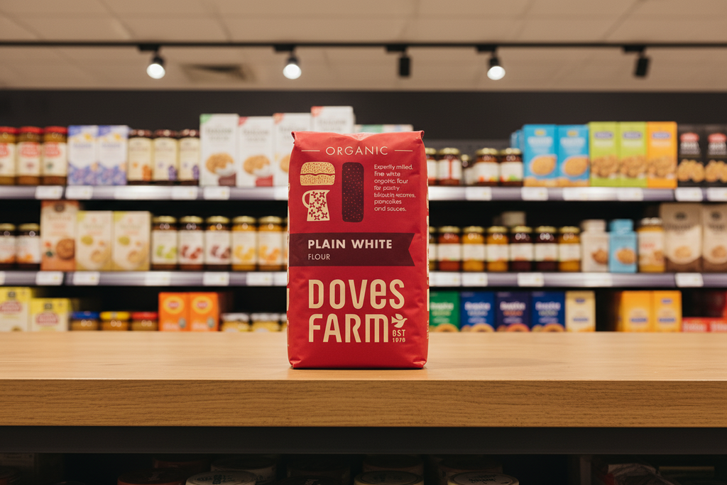 5 x Doves Farm Organic Plain White Flour - 1kg