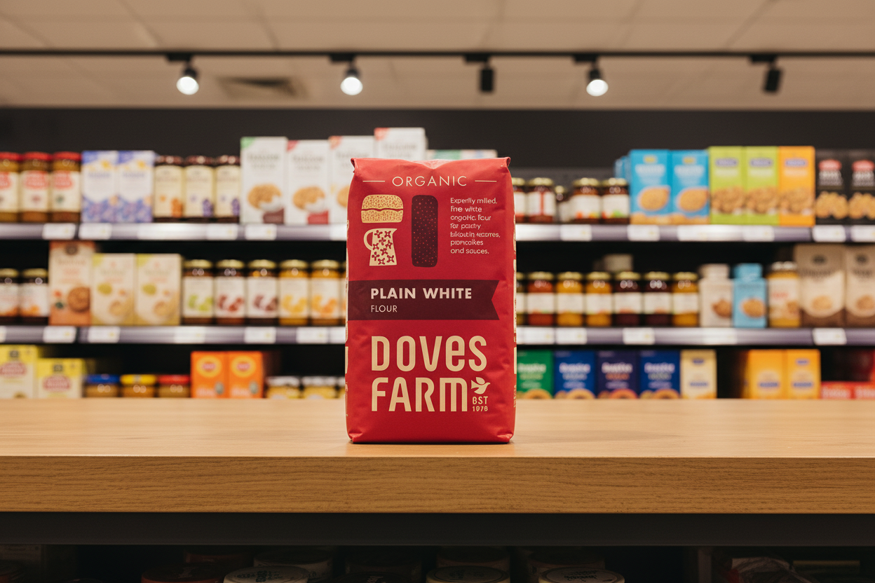 5 x Doves Farm Organic Plain White Flour - 1kg