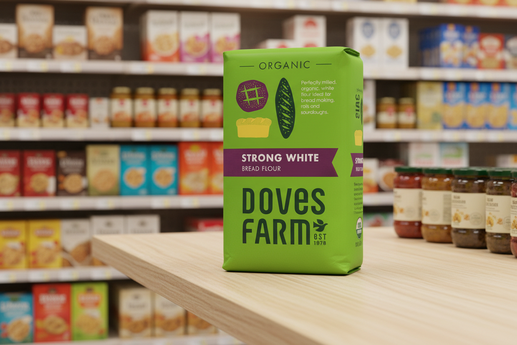5 x Doves Farm Organic Strong White Bread Flour - 1.5kg