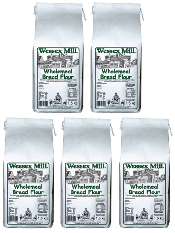 5 x Wessex Mill Wholemeal Bread Flour - 1.5kg